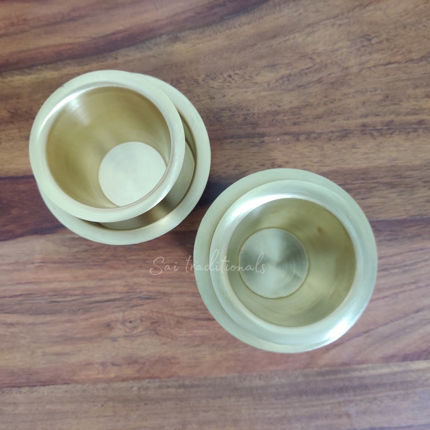 Brass Dabara Set | Matte - Engraved | Traditional Peetal / Pithalai Davara Set of 2