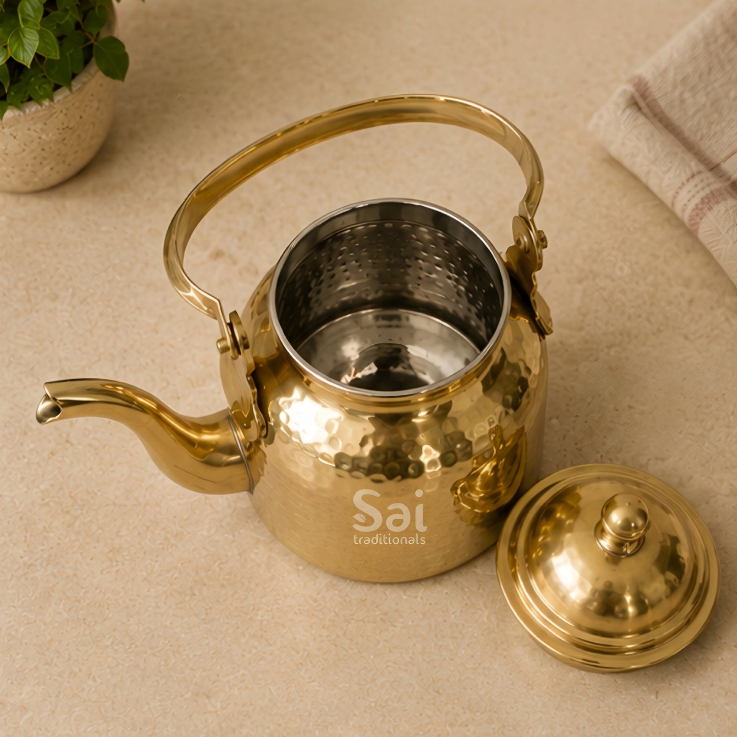 Brass Kettle | Handcrafted Traditional Brass Tea Pot | 500ml