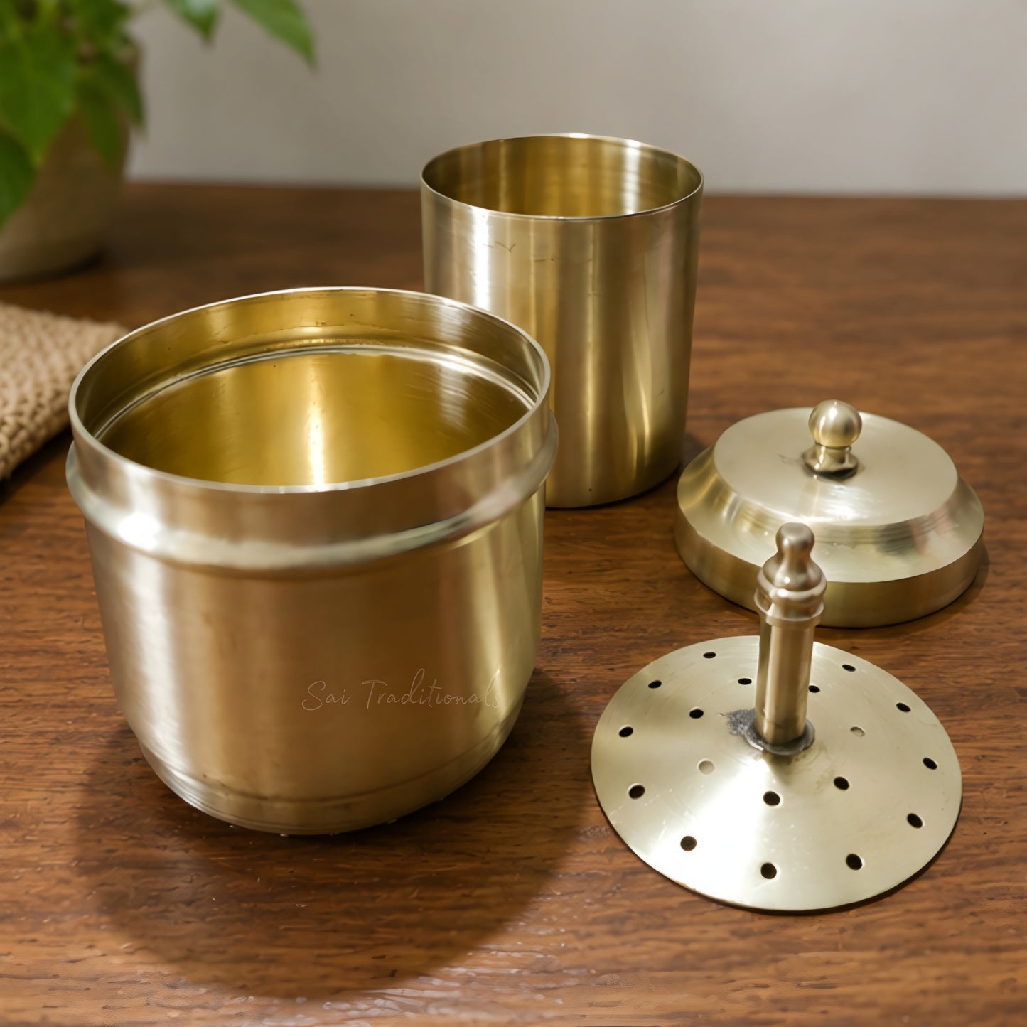 Brass Coffee Filter | South Indian Filter Coffee Maker | Matte - Plain