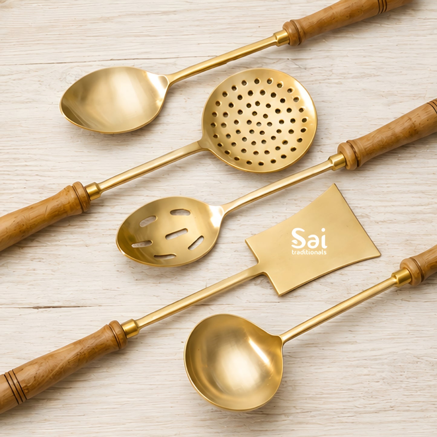 Brass Ladle Set | Cooking / Serving Ladles | Set of 5