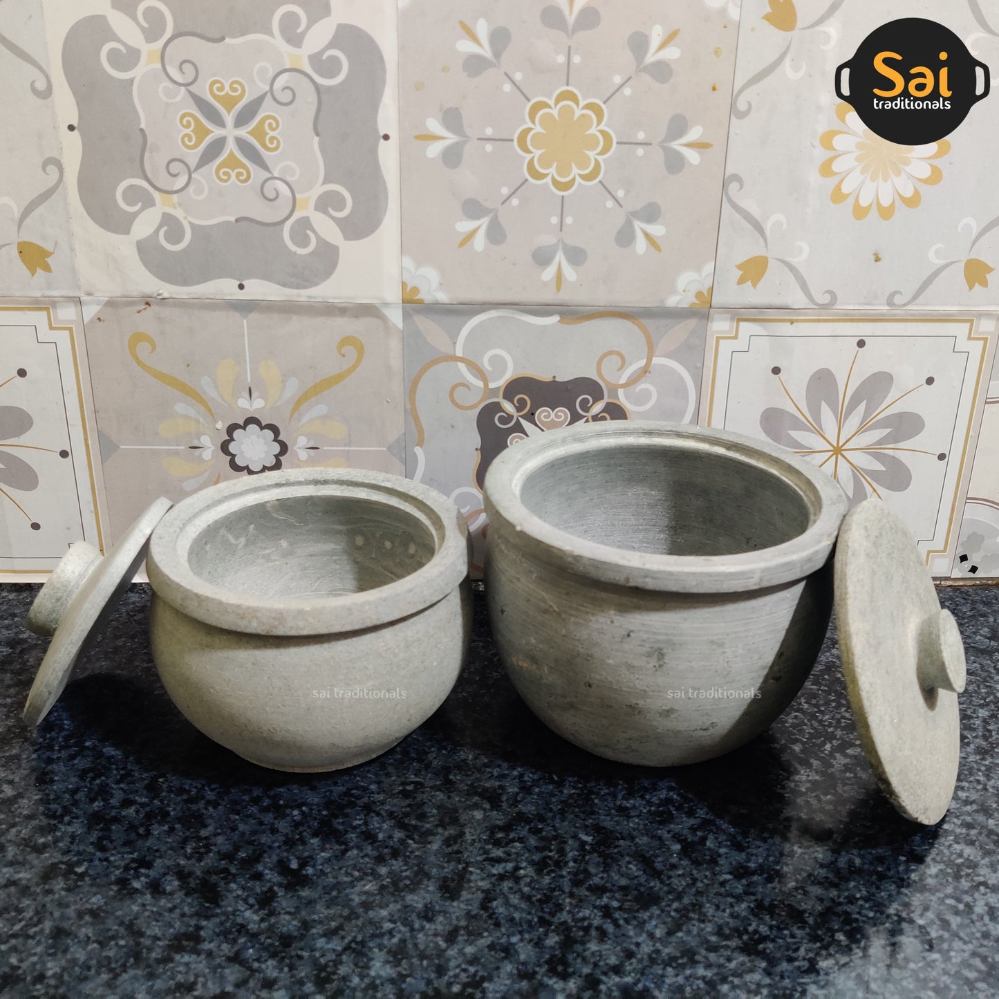Soapstone Kitchen Storage Container | Curd Setter & Spice Storage | Maakal Dahi Jaadi