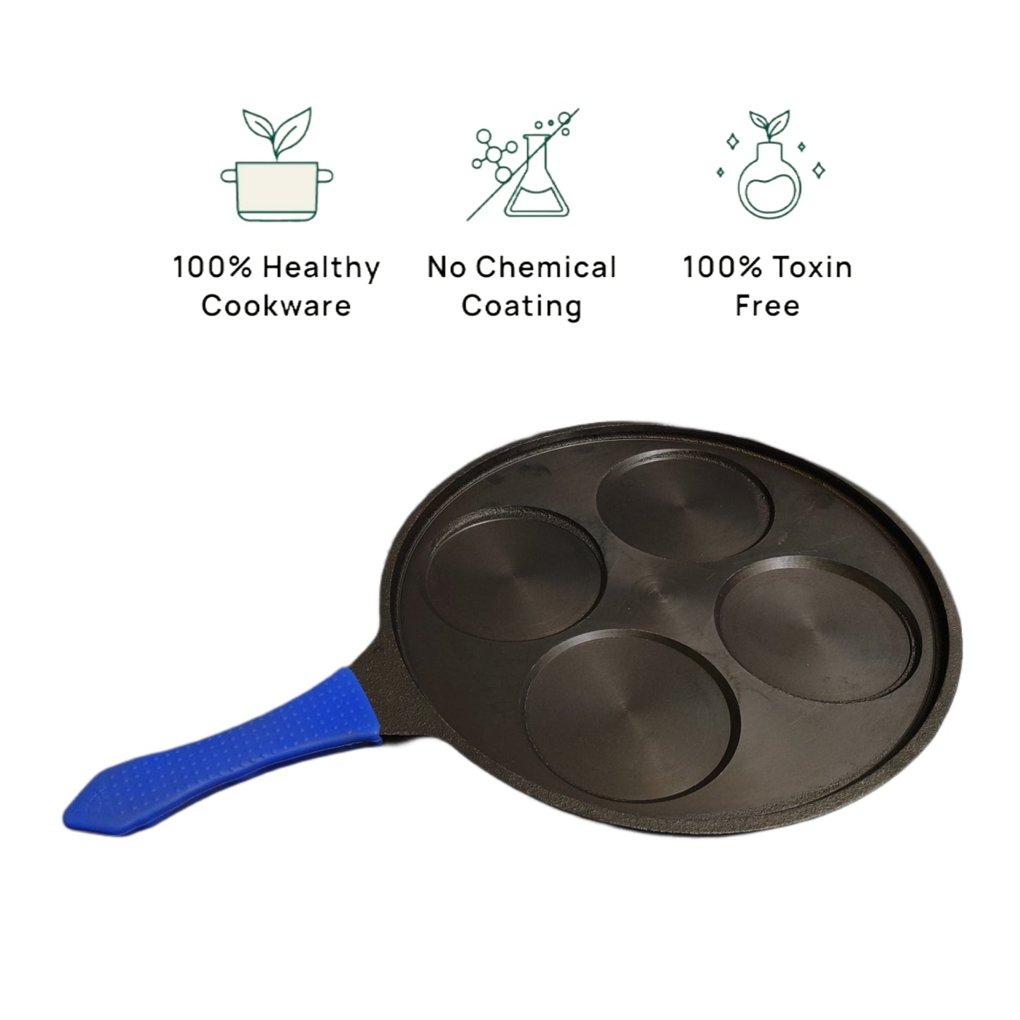 Cast Iron Mini Uthappam Tawa | Pre-Seasoned | Uthappam Pan