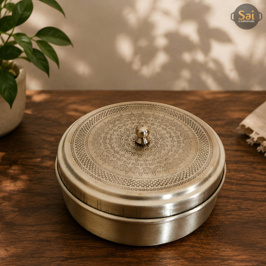 Brass Mini Spice / Masala Box | Peetal - Pithalai Small Anjaraipetti