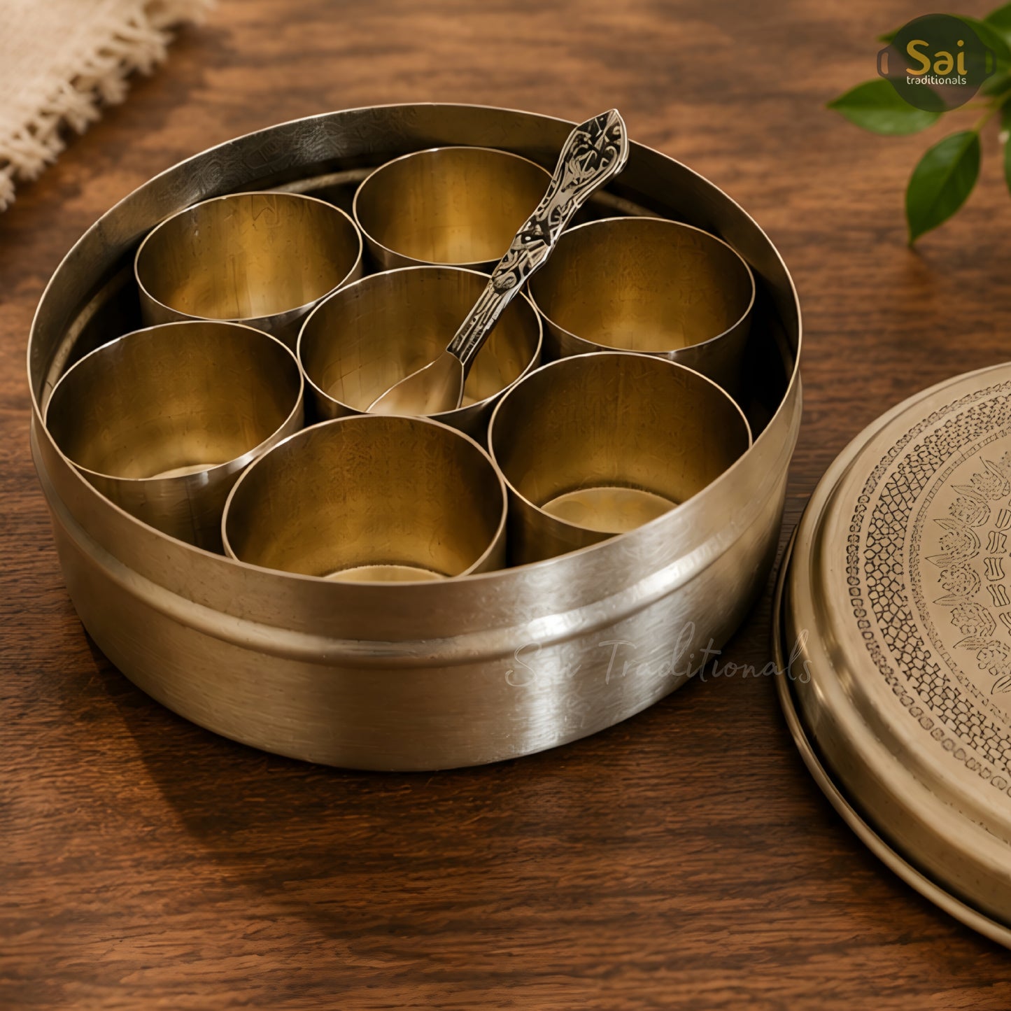 Brass Mini Spice / Masala Box | Peetal - Pithalai Small Anjaraipetti