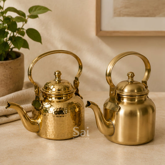 Brass Kettle | Handcrafted Traditional Brass Tea Pot | 500ml