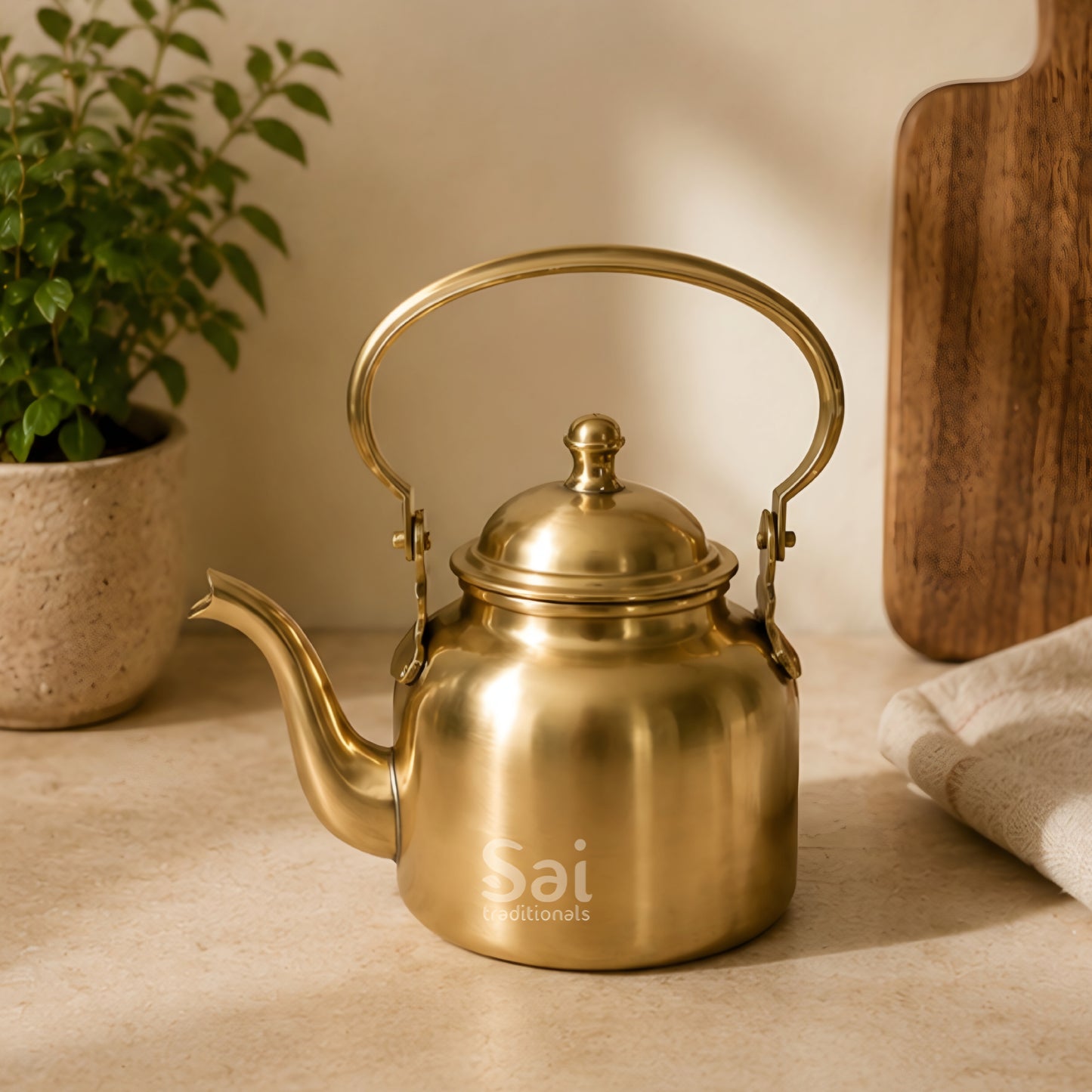 Brass Kettle | Handcrafted Traditional Brass Tea Pot | 500ml