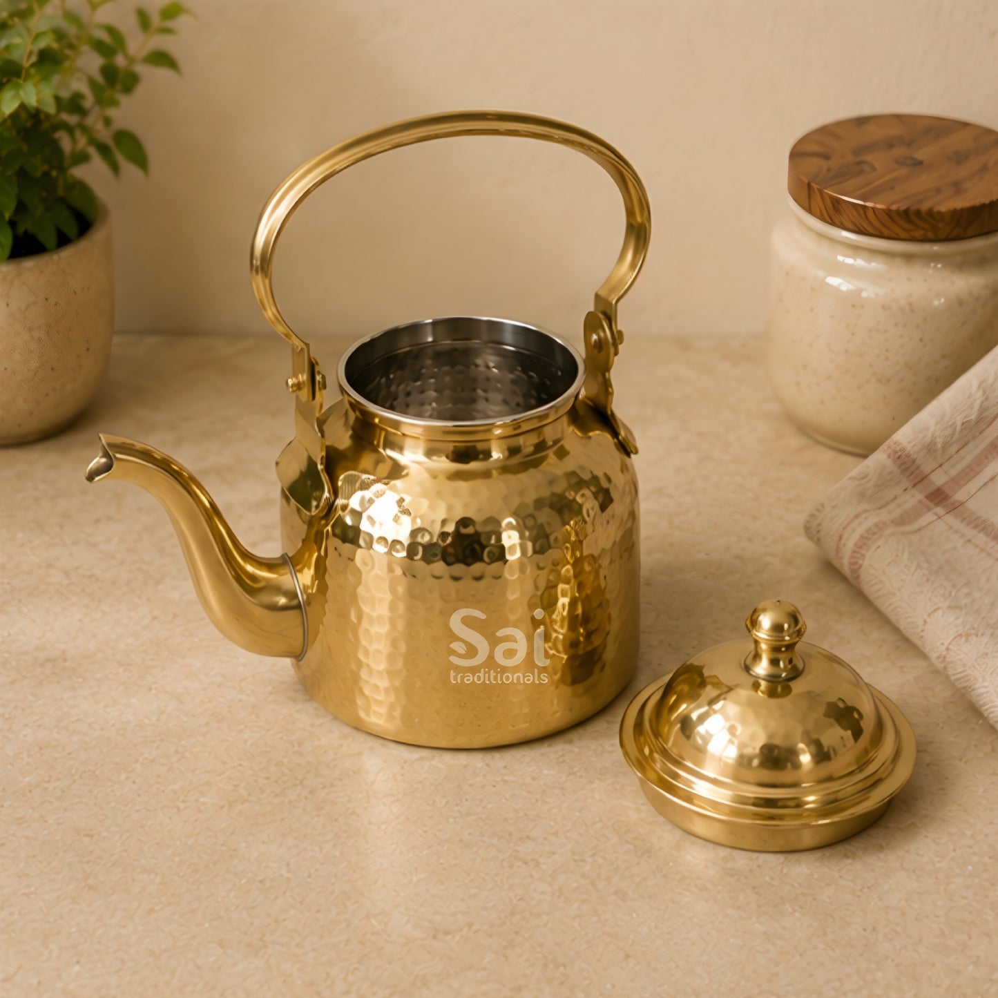 Brass Kettle | Handcrafted Traditional Brass Tea Pot | 500ml