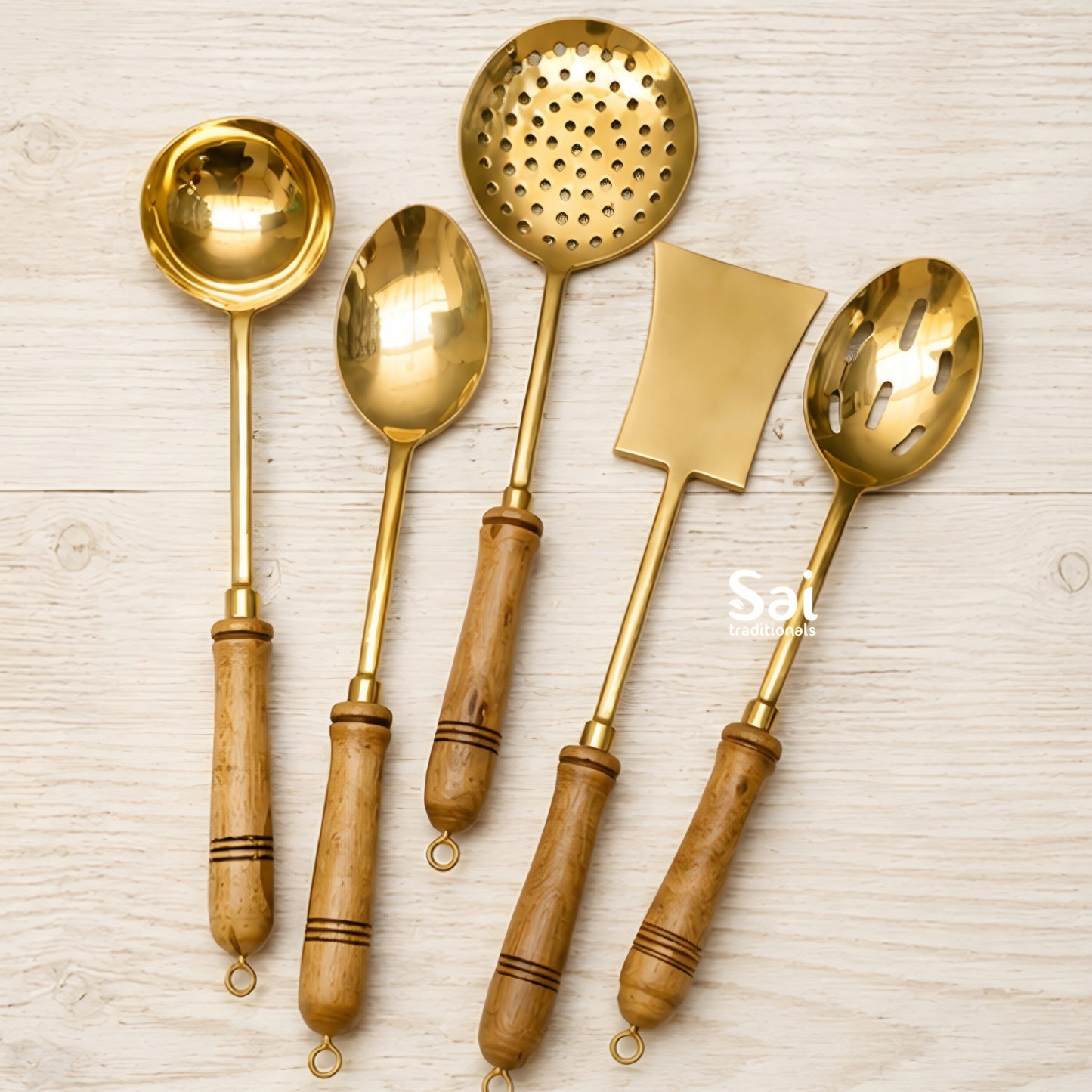 Brass Ladle Set | Cooking / Serving Ladles | Set of 5