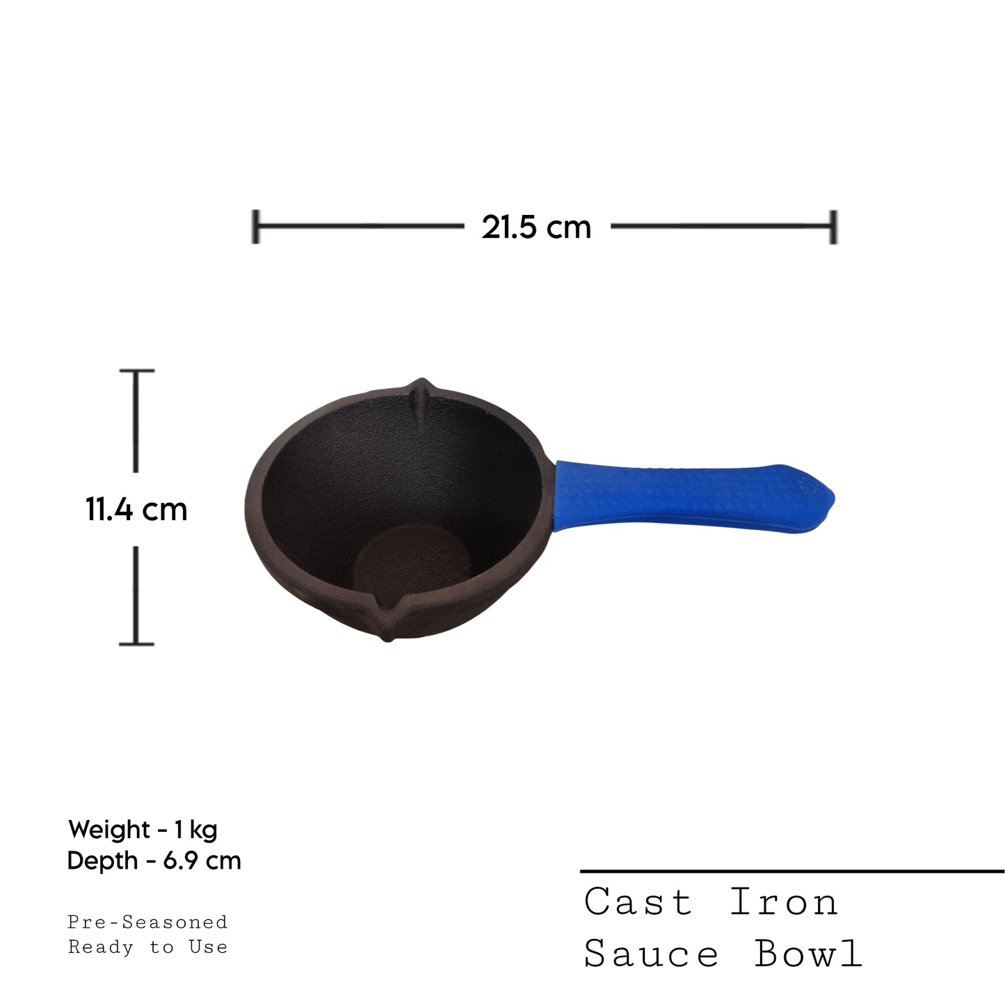 Cast Iron Sauce Bowl | Pre-Seasoned | Tadka Pan