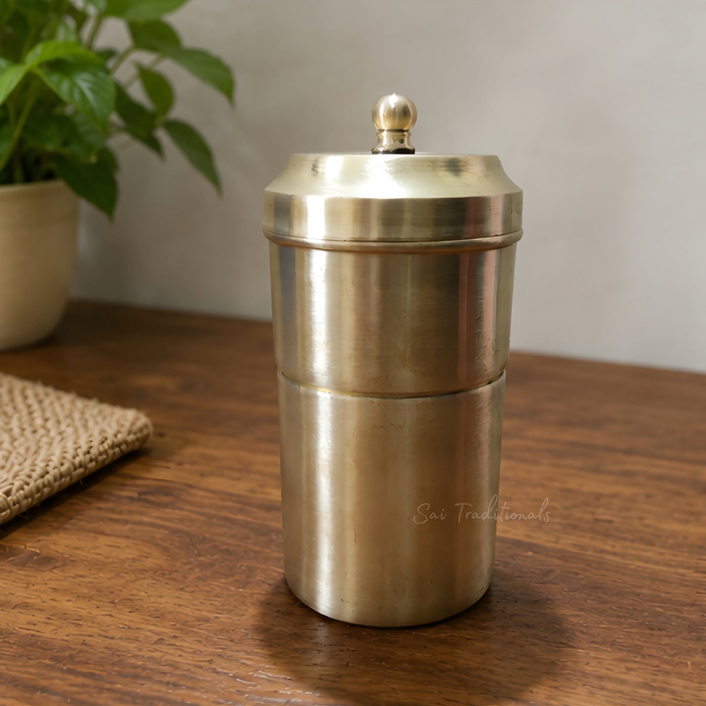 Brass Coffee Filter | South Indian Filter Coffee Maker | Matte - Plain