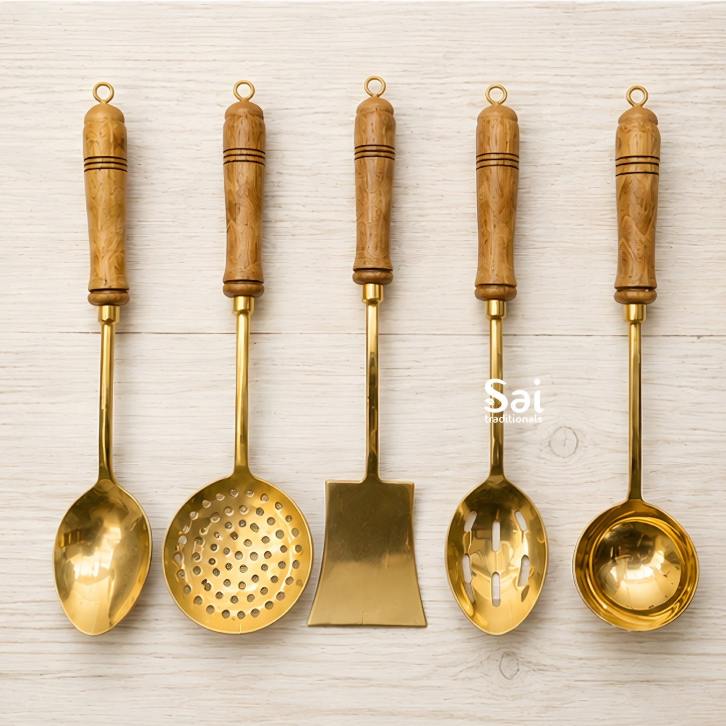 Brass Ladle Set | Cooking / Serving Ladles | Set of 5