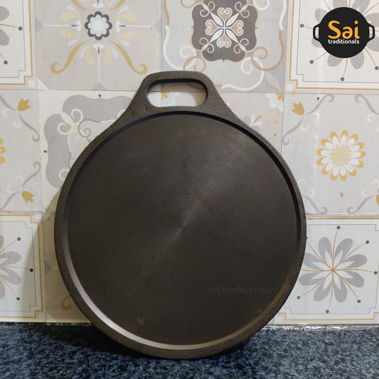 Cast Iron Dosa Tawa | Pre-Seasoned | Single Handle