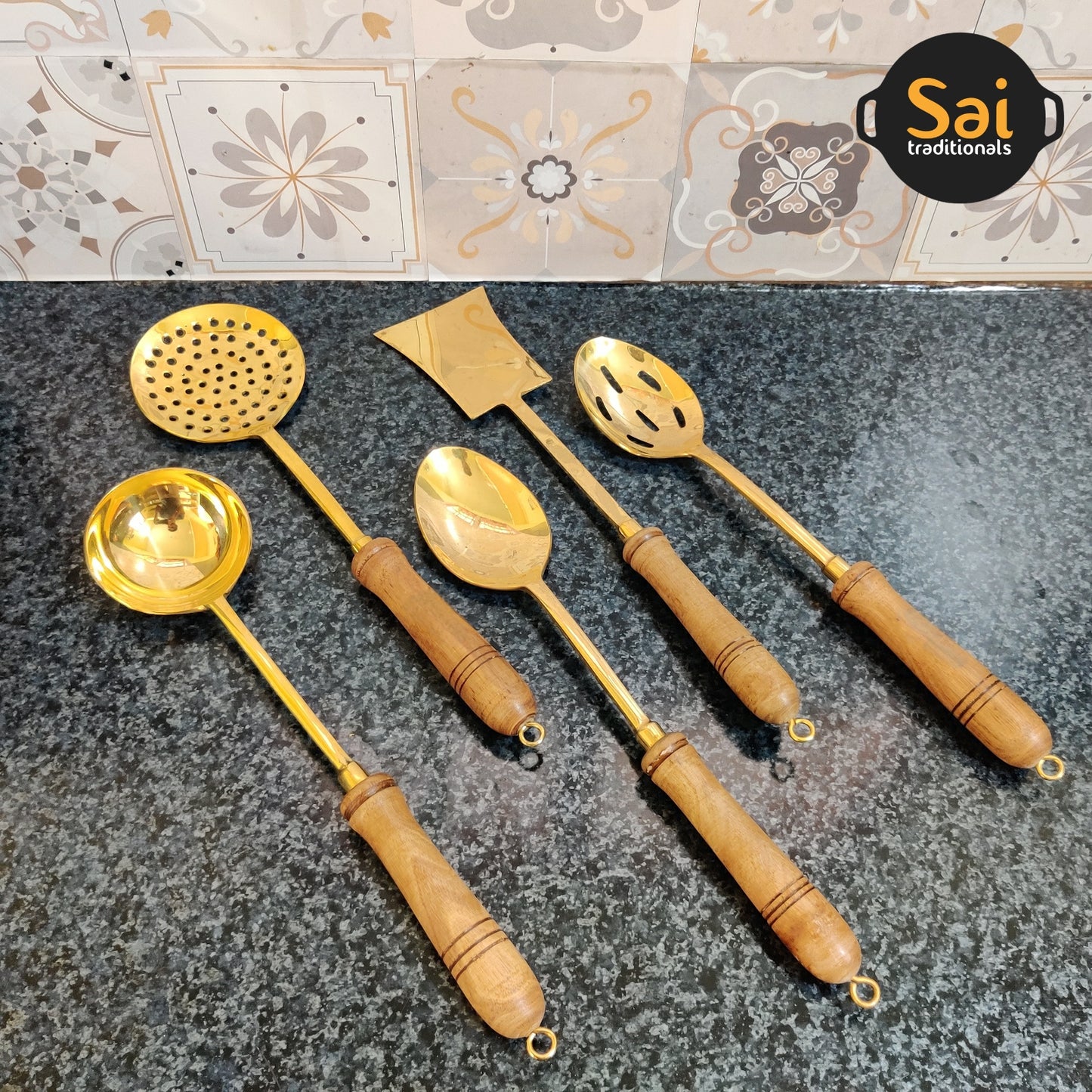 Brass Ladle Set | Cooking / Serving Ladles | Set of 5