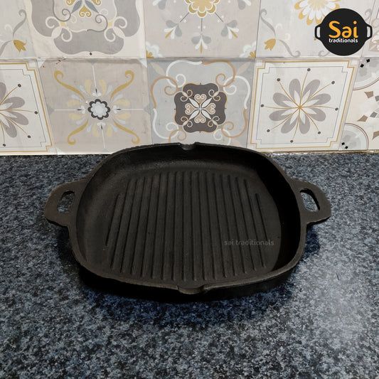 Cast Iron Grill Pan | Double Handle - 10 inch | Pre-Seasoned