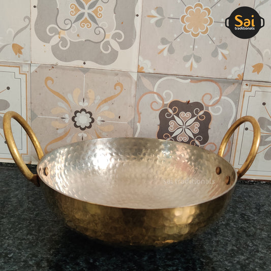 Brass Kadai | Hammered Finish | Tin Lining