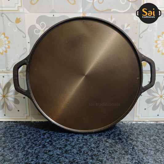 Cast Iron Dosa Tawa | Pre-Seasoned | Double Handle