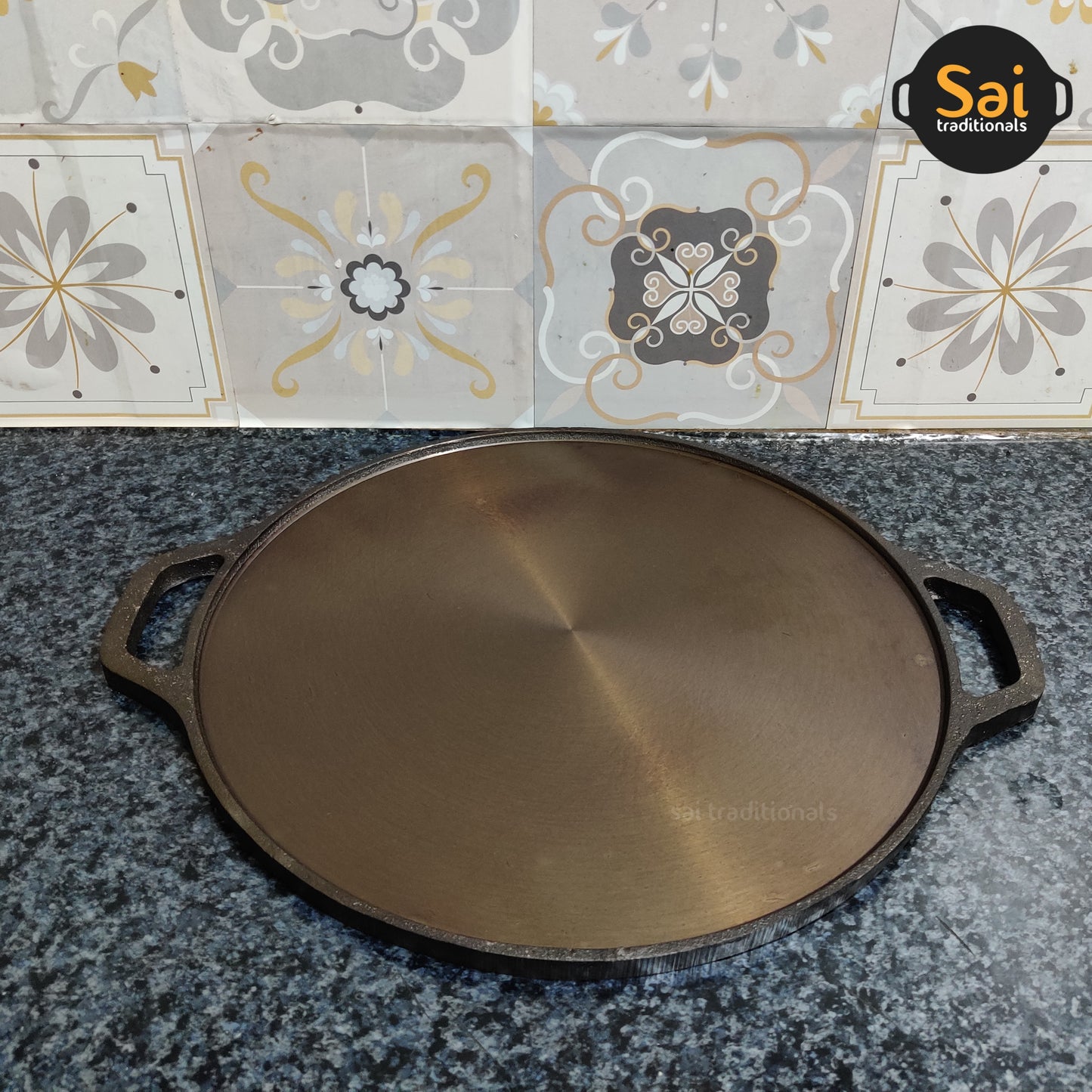 Cast Iron Dosa Tawa | Pre-Seasoned | Double Handle