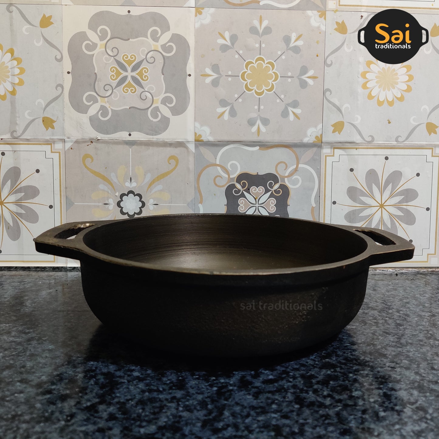 Cast Iron Kadai | Flat Base Polished Kadai | Pre-Seasoned