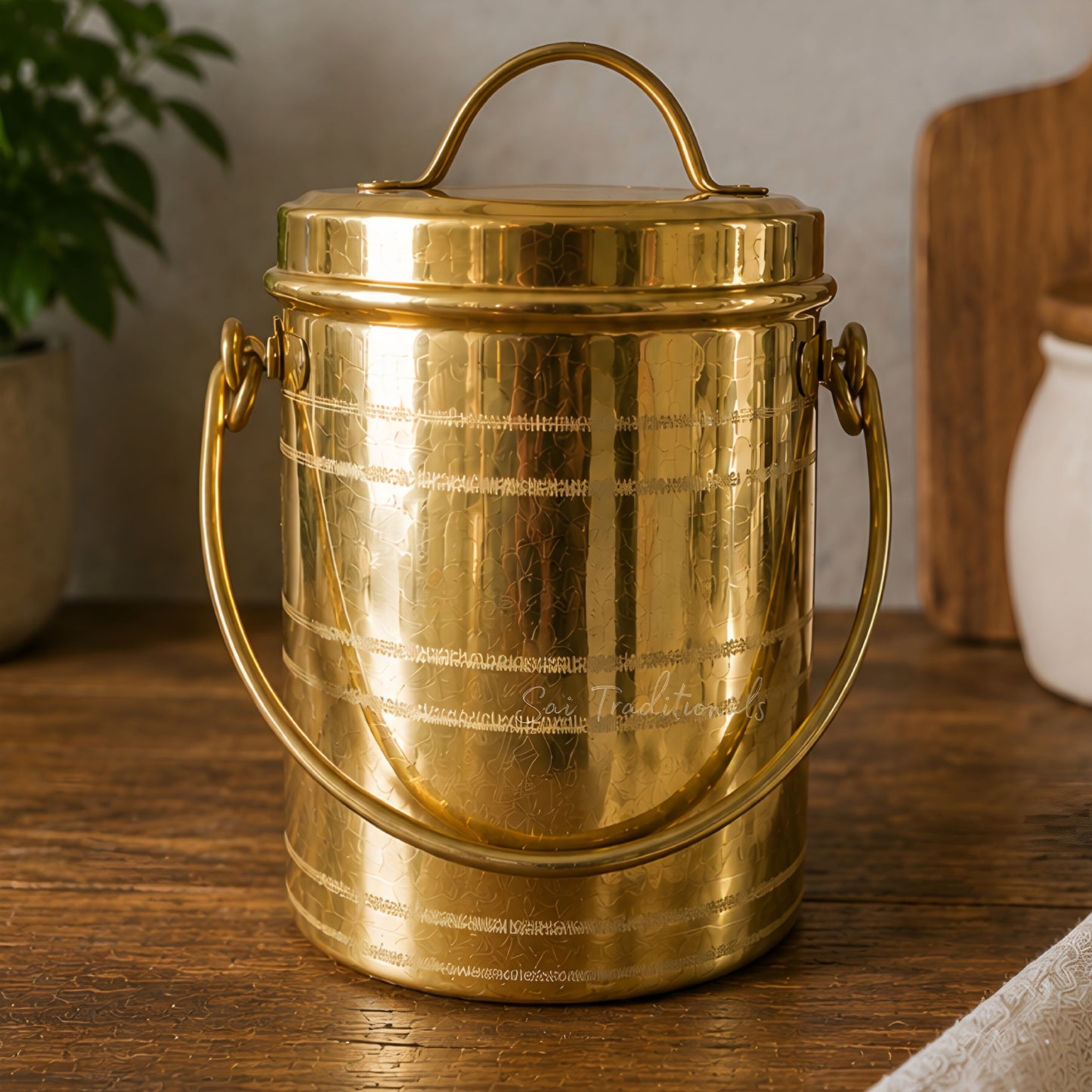 Brass Thookku Poosi | Peetal Storage Container | Pithalai Thookku Sambadam